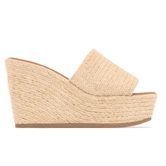 Jute Raffia Slip On Wedge Mules - Picture 7 of 10